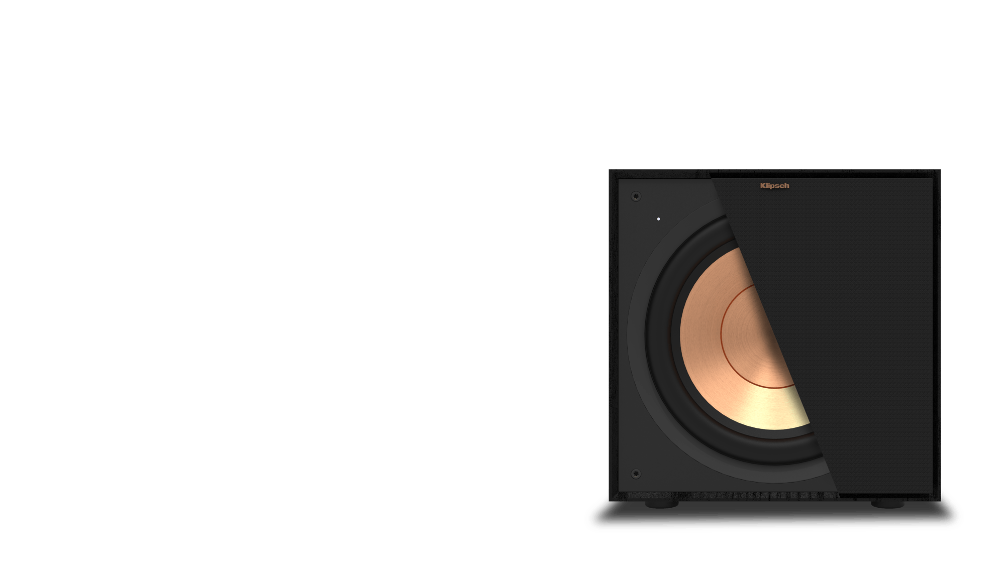 Reference Subwoofer R-101SW with cutaway grille